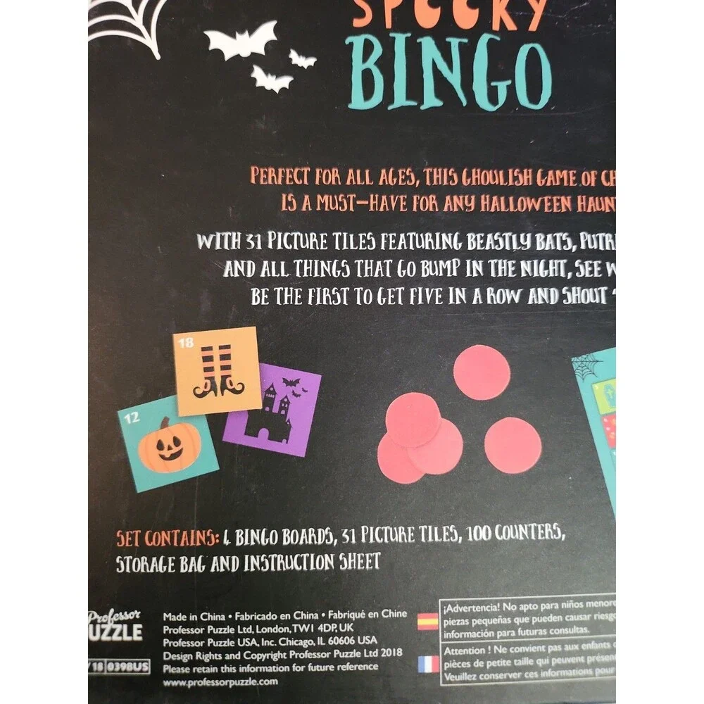 Halloween Bingo Games Set School Halloween Spooky Bingo Game